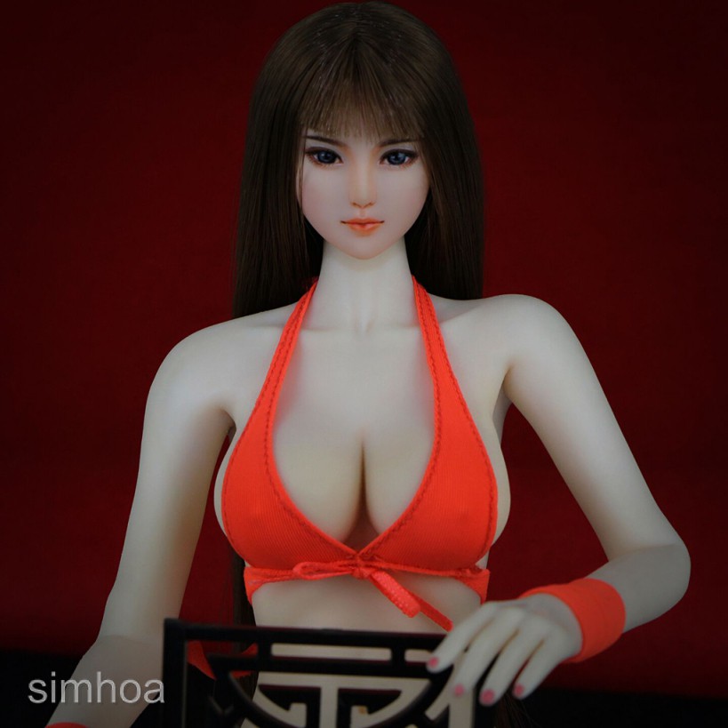 Bộ bikini màu cam tỉ lệ 1/6 quyến rũ chuyên dụng cho mô hình body nữ 12 inch