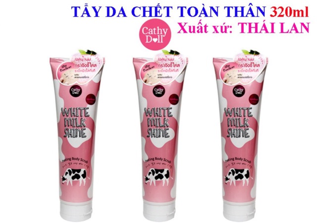‍♀️‍♀️‍♀️Tẩy Da Chết Toàn Thân White Milk Shine Cathy Doll Chính Hãng Thái 320ml