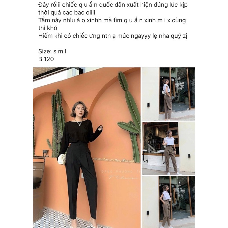 Quần Baggy vải lưng cao