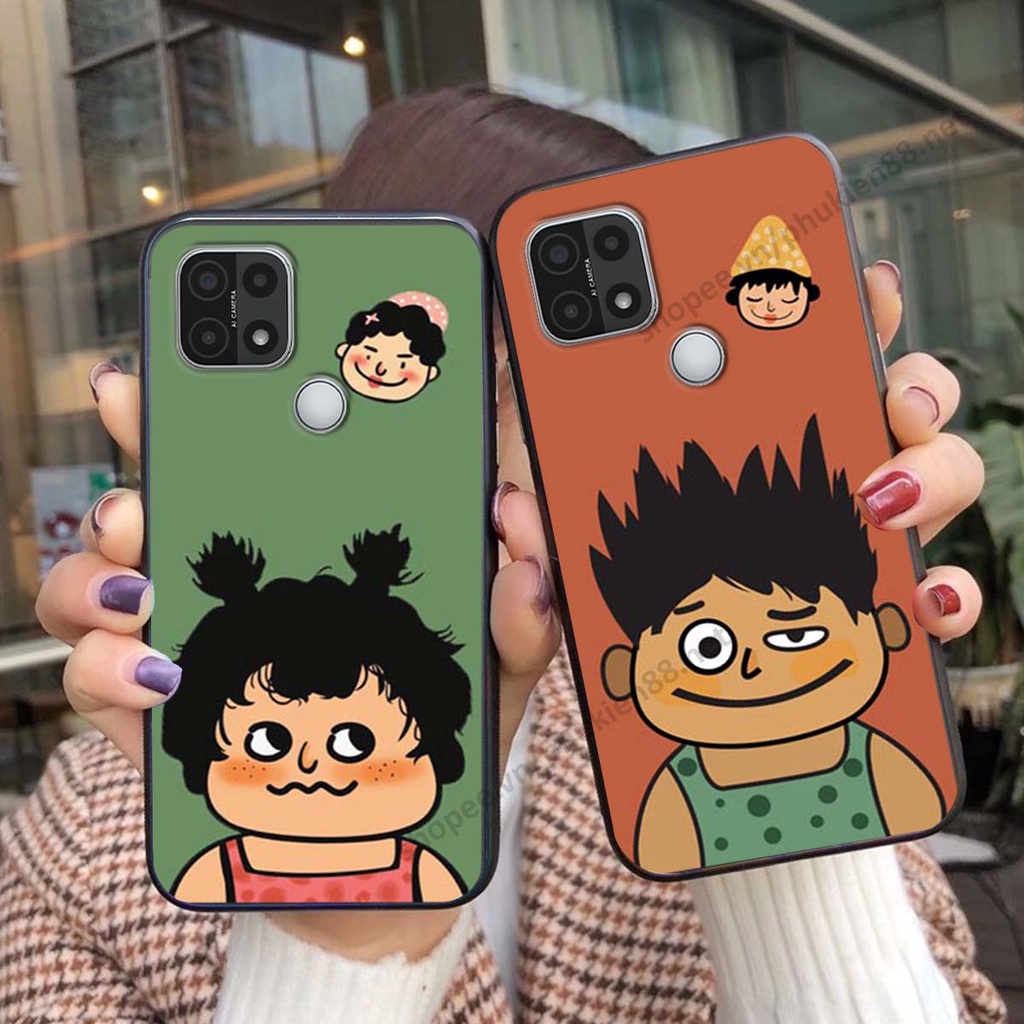 Ốp lưng Oppo A15 / A15s ốp điện thoại LineBear, bé tóc xù, hoa siêu đẹp