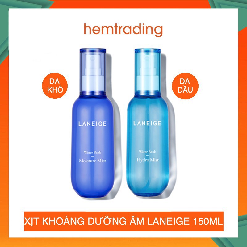 Xịt Khoáng Dưỡng Ẩm Cho Da Hỗn Hợp Laneige Water Bank Hydro Mist 150ml