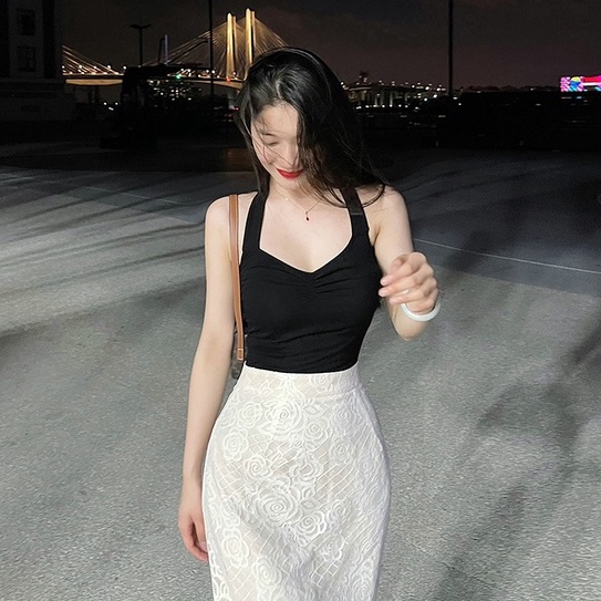 Áo dây ZHELIHANGFEI dệt kim phong cách quyến rũ