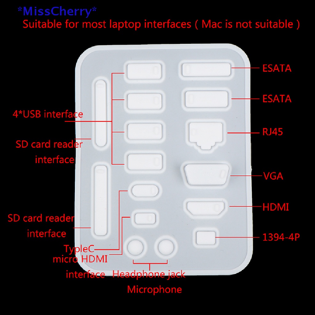 Set 16 Nút Bịt Cổng USB HDMI Chống Bụi Tiện Dụng Mới