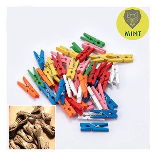 Kẹp Gỗ (combo 10 kẹp) + Dây Treo Ảnh, Trang Trí Đầy Màu Sắc 3cm  (HÀNG SẴN)
