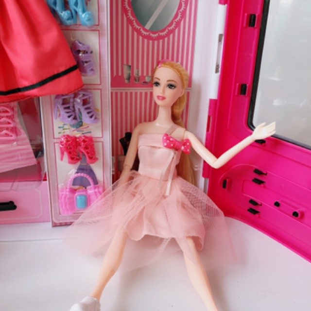 Bộ đồ chơi tủ quần áo búp bê barbie