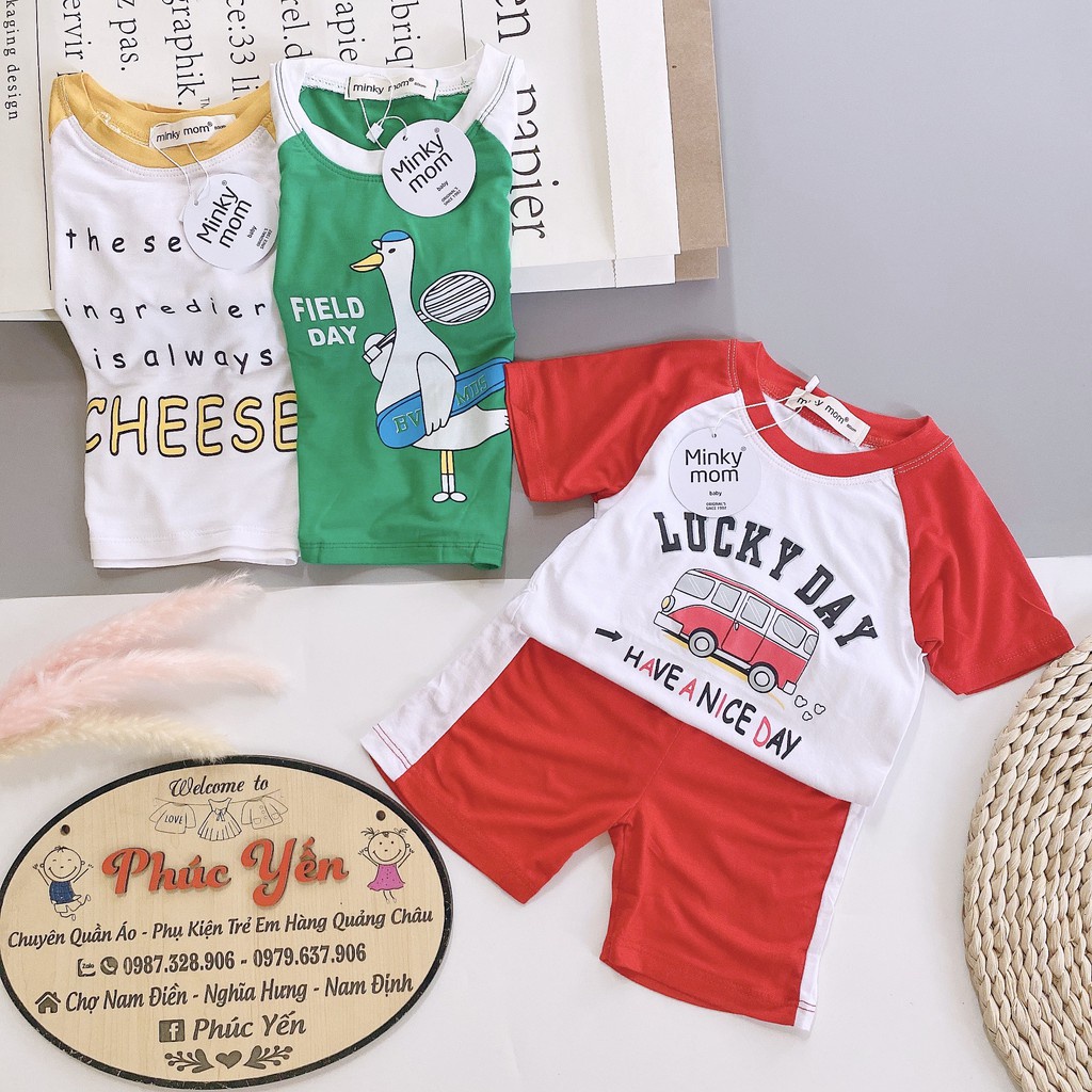Bộ cộc tay chất thun lạnh- Bộ cộc tay  minky mom  phong cách nhật bản cho bé ( cân nặng từ 8-19kg) (1140)
