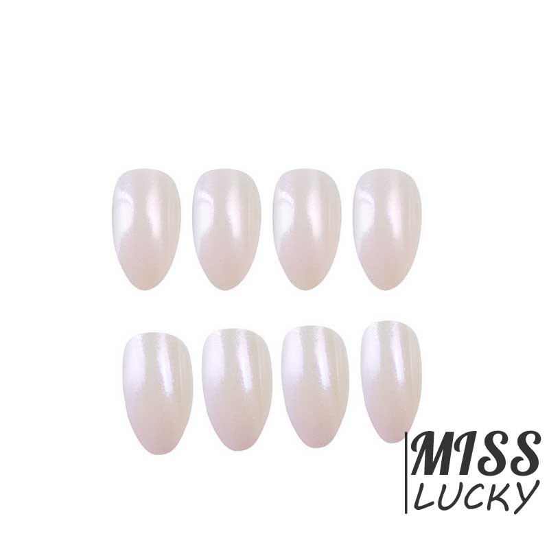 ❤Bộ 24 Móng Tay Giả Đính Ngọc Trai Màu Sắc Cá Tính