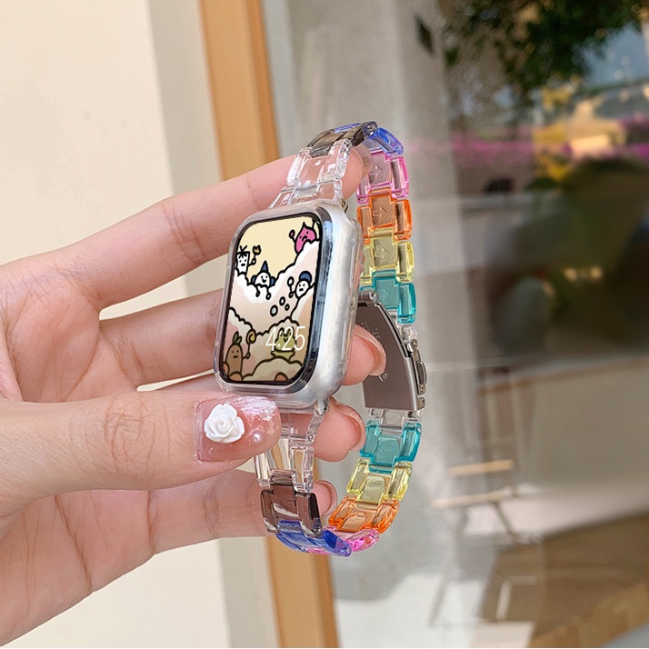 Dây Đeo Trong Suốt Cho Đồng Hồ Thông Minh Apple Watch 7 6 5 4 3 2 1 SE 45mm 42mm 41mm 38mm 40mm