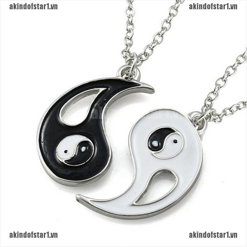 Bộ 2 Dây Chuyền Âm Dương Trắng Đen