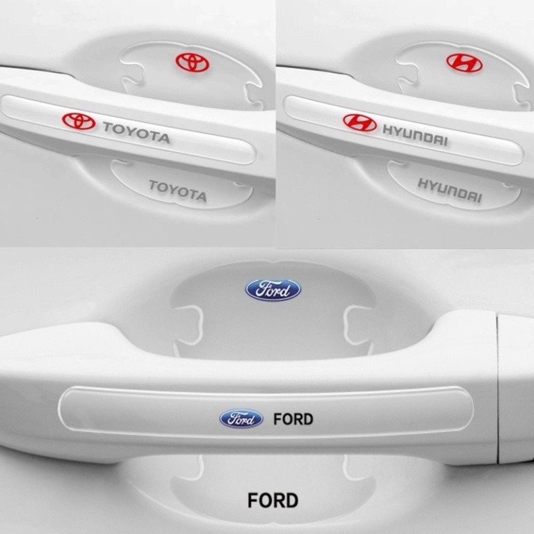 Bộ 10 Miếng Dán Silicon Chống Xước Hõm Cửa, Tay Nắm Cửa , Gương Ô Tô Xe Hơi Có Logo Hãng Xe-Phụ Kiện Đồ Chơi Ô Tô EUNOIA