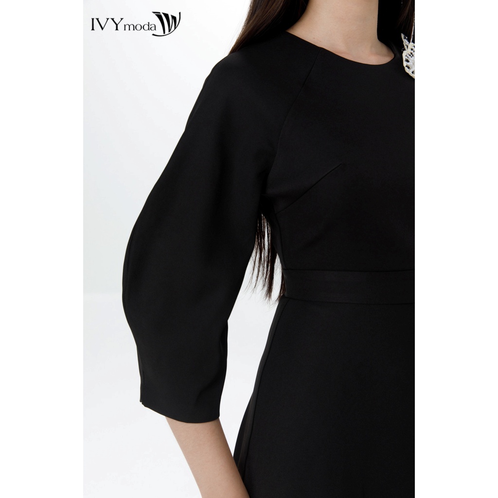 Đầm phối trái tim dáng xòe IVY moda MS 48M7106