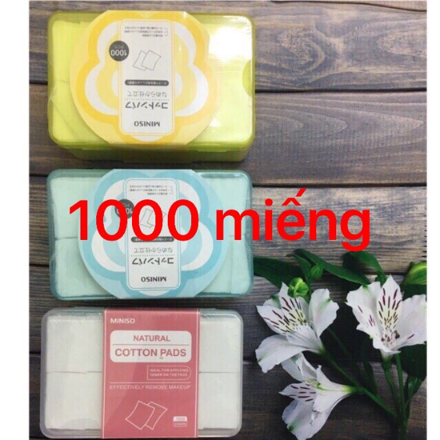 Bông tẩy trang Miniso 1000 miếng