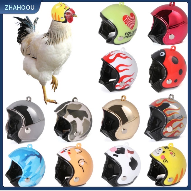 ☃Nhà☃ Mũ Bảo Hiểm In Họa Tiết Hoạt Hình Cho Gà / Chim Cảnh