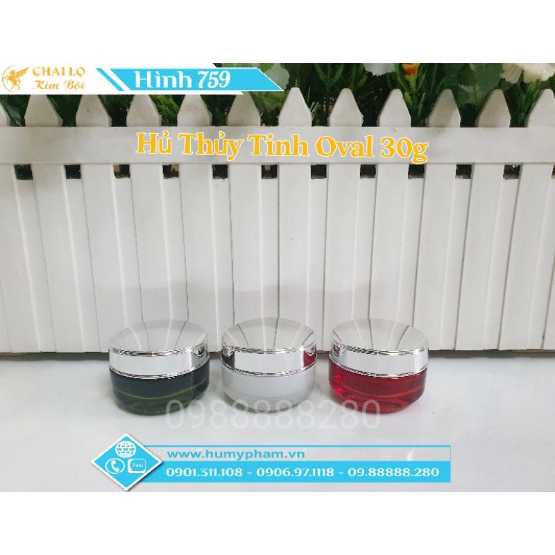 HỦ ĐỰNG KEM FACE - Hủ Thủy Tinh Oval 30g