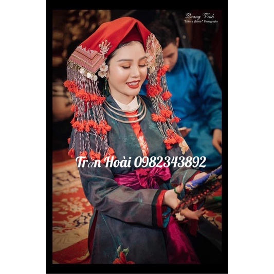 khăn áo hầu đồng-khăn chúa bà chất liệu thổ cẩm