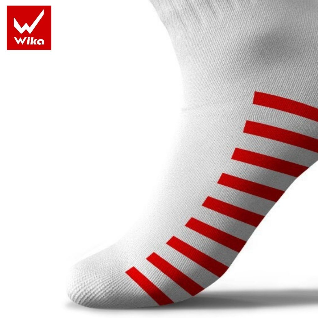 Tất Nam Cao Cổ WIKA Basic Kẻ, Màu Trắng Nổi Bật, Chất Liệu Dệt Dày Dặn, Mềm Mại, Có Co Giãn Thoáng Khí TATBASIC