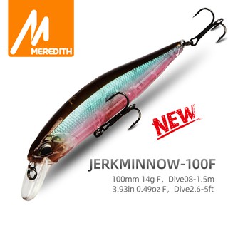 Mồi câu cá giả 100f 14g Mrerdith Jerk chuyên nghiệp có 24 màu tùy chọn