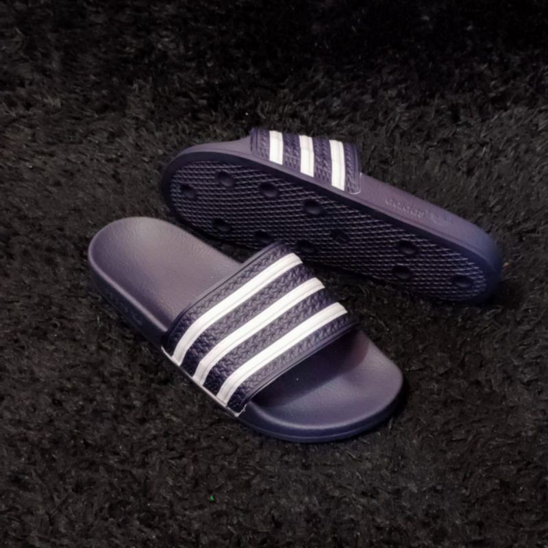 Giày sandal nam Adidas ADILETTE NAVY STRIP WHITE