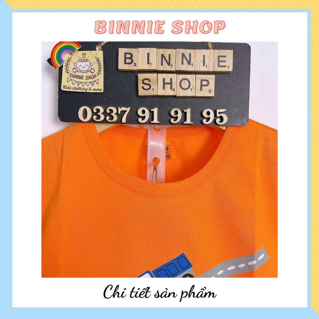 Đồ bộ bé trai quảng châu xuất hàn Quần áo trẻ em BINNIE SHOP chất thun cotton cho bé trai từ 7-15kg (0-3 tuổi) BTN2