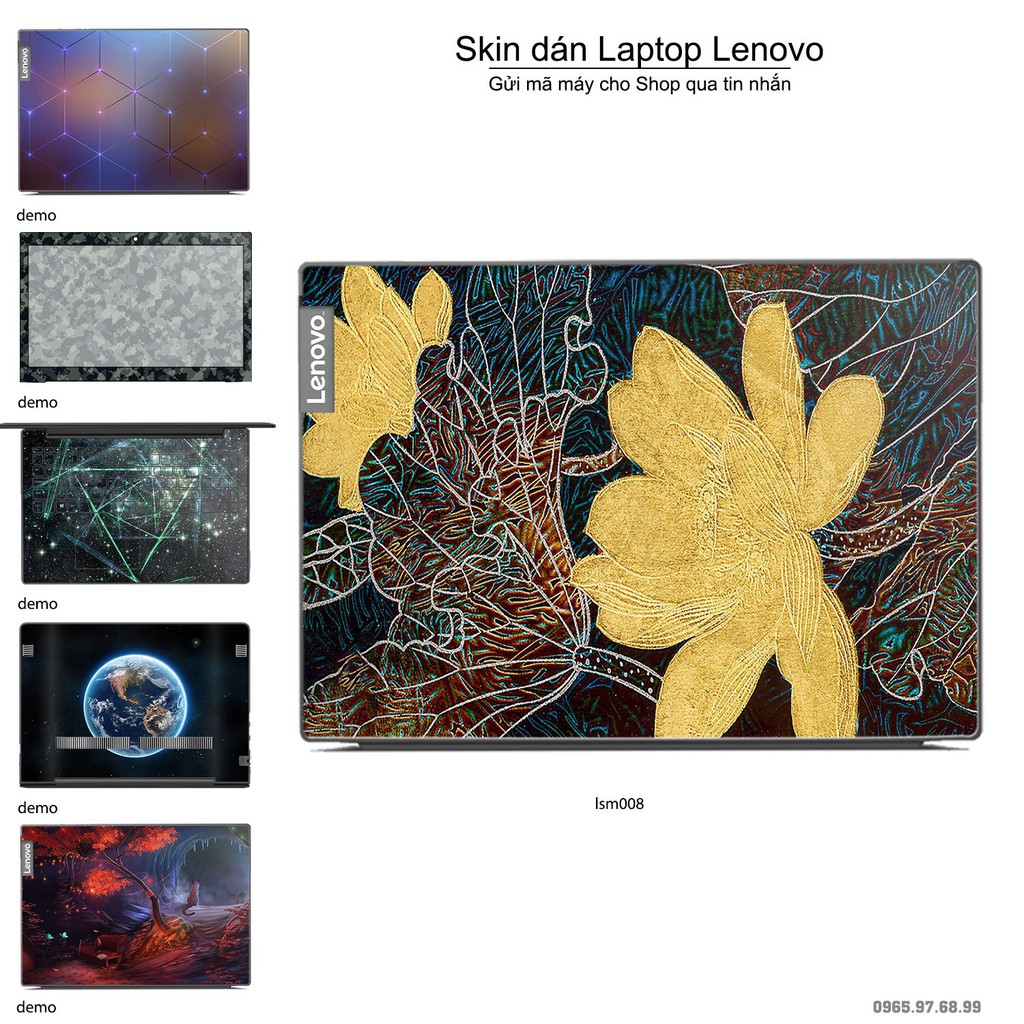 Skin dán Laptop Lenovo in hình Bông Sen Trong Giếng Ngọc - lsm008 (inbox mã máy cho Shop)