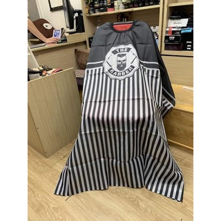 Áo choàng cắt tóc sọc trắng đen barber