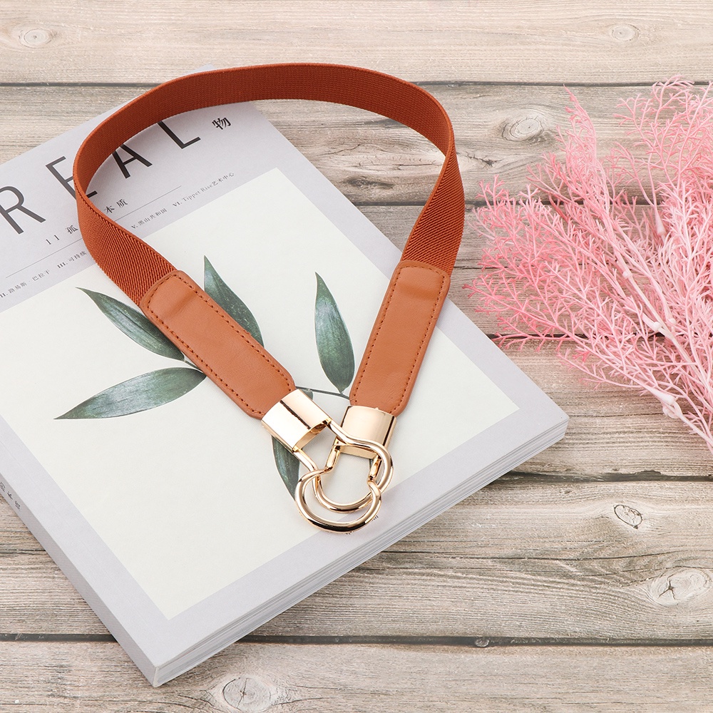Thắt lưng da PU bản nhỏ khóa cài co giãn nhiều màu thời trang cho nữ
