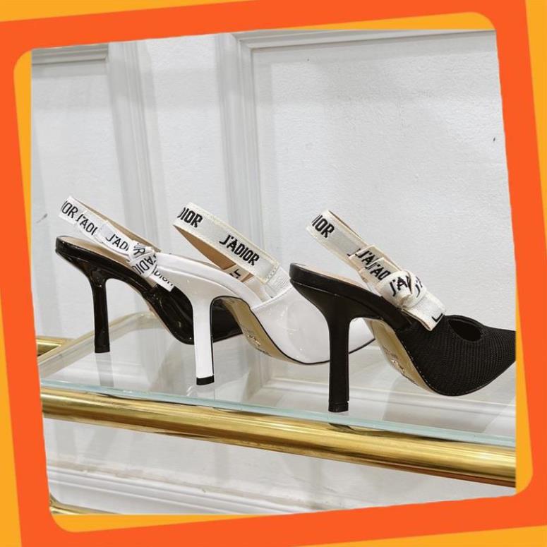 Guốc dior trắng 9p super fullbox + bill + túi giấy, giày nữ hàng hot, sandal, cao gót dior