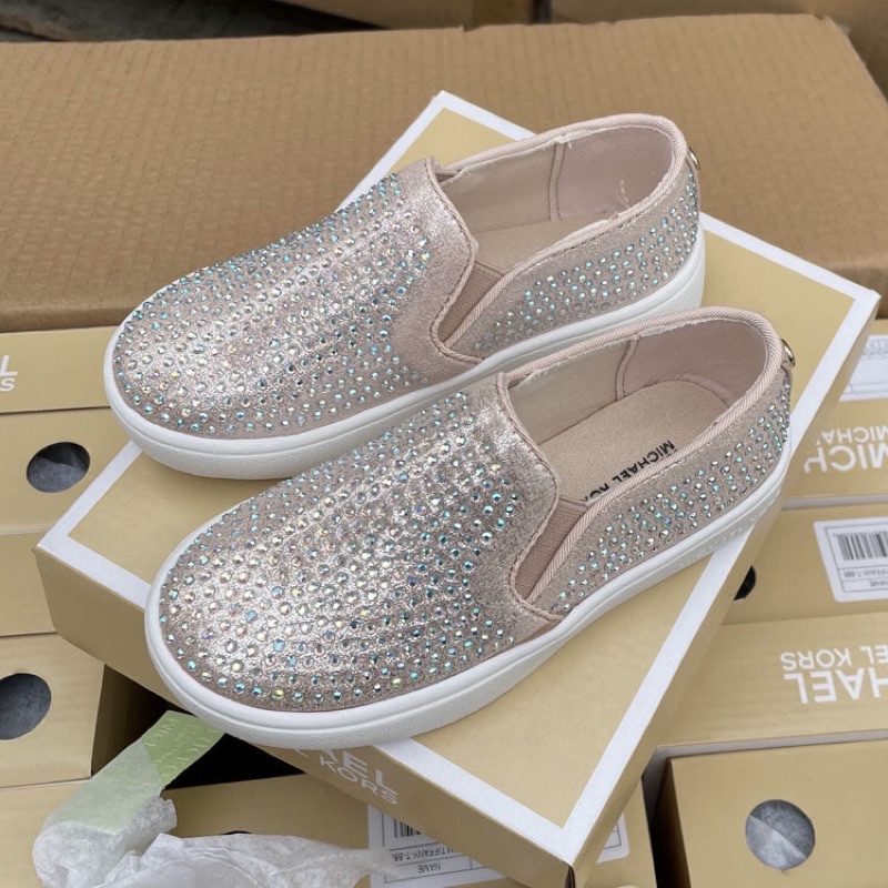 Mẹ và bé giày lười trẻ em MK  Giày thể thao da pu đính đá xuất dư 0322