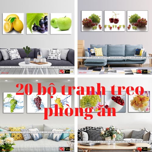 Tranh treo tường, bộ tranh treo tường 3 tấm, treo phòng ăn