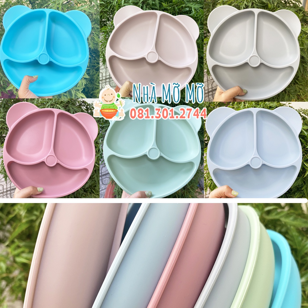 Khay silicon ba ngăn cho bé ăn dặm BLW - Nhà Mỡ