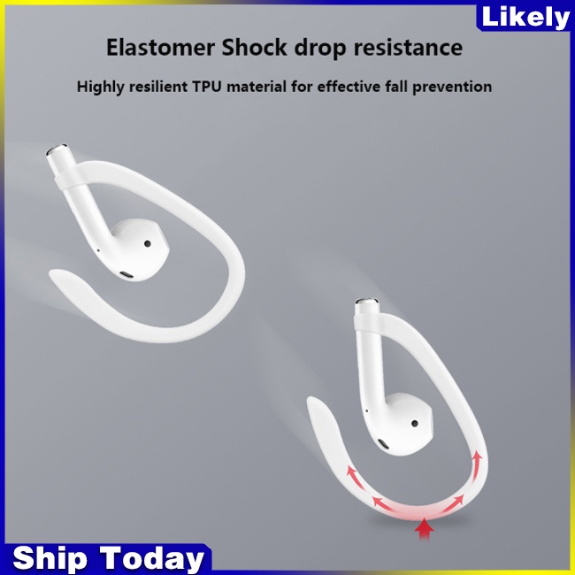 1 Cặp Móc Bảo Vệ Tai Nghe Không Dây Apple Airpods Bằng Silicon Phong Cách Thể Thao Tiện Dụng