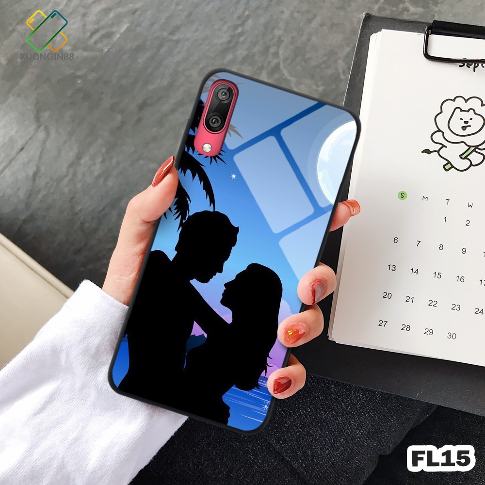 Ốp lưng Huawei Y7 Pro 2019 in 3D kính cường lực chủ đề tình yêu