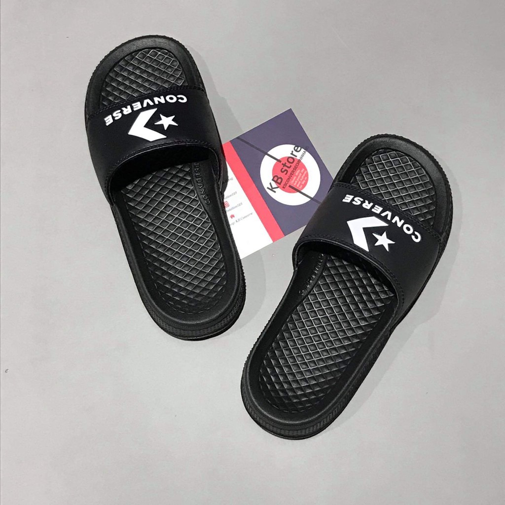 Dép Converse quai ngang Slide Slip Black