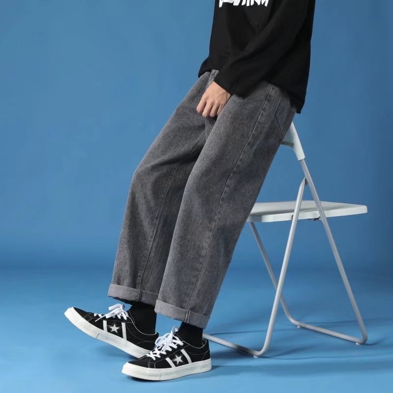 Quần Jean Dài Dáng Rộng Và Mỏng Có Dây Rút Phong Cách Hong Kong 5 Màu Sắc Tùy Chọn