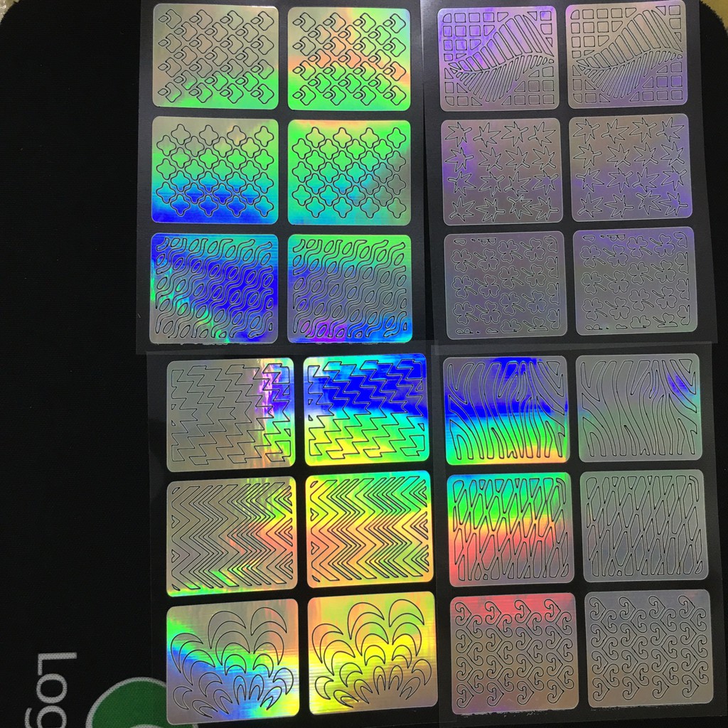 Khuôn vẽ móng tay làm Nail họa tiết độc đáo - set 12 tấm