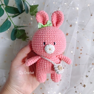 Móc Khoá Con Thỏ Nhồi Bông Bằng Len - Thú Bông Len Handmade Đan Móc Thủ Công Bằng Tay