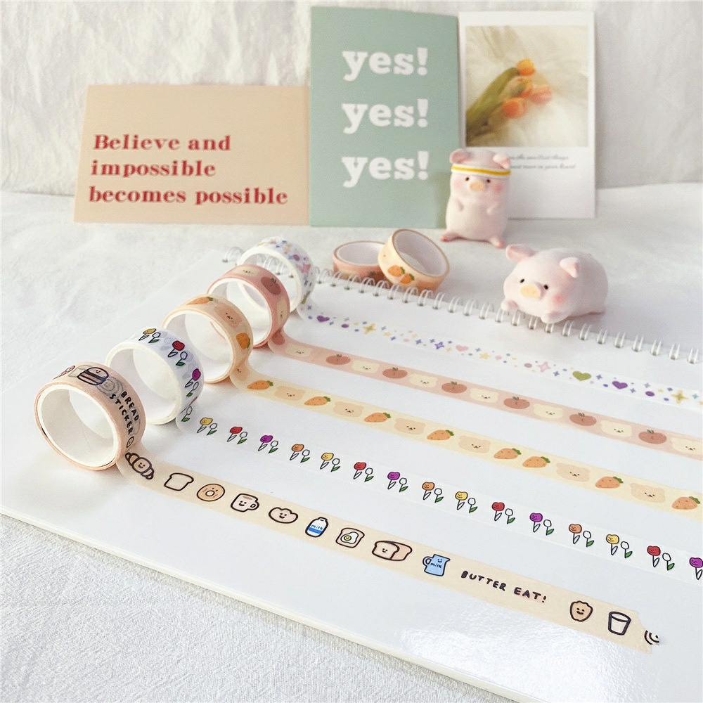 Băng Keo Giấy Washi Tape Dán Trang Trí Gấu Gom Bear