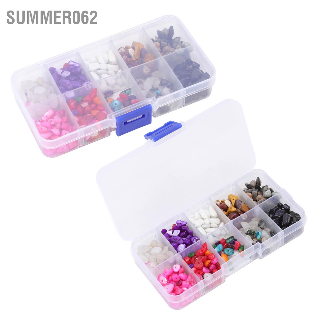 Summer062 Hạt đá chip Hình dạng bất thường Đa màu sắc nghiền miễn phí độc hại với hộp cho đồ trang sức tự làm trí bể cá
