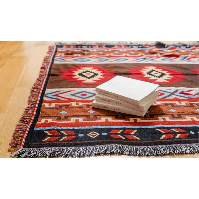 (1)TH Phủ sofa Vải sợi cotton&amp;lanh Morandi organic họa tiết thổ cẩm phong cách Bắc Âu
