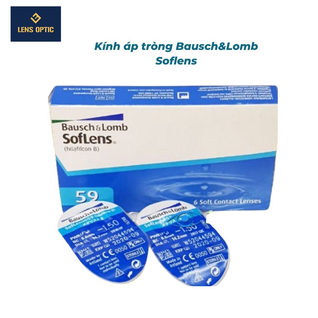 Kính áp tròng BAUSCH &amp; LOMB không màu dùng 1 tháng trong suốt có độ cận