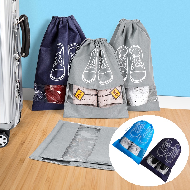 1 Túi Dây Rút Đựng Giày Chống Bụi Bằng Vải Không Dệt Thời Trang