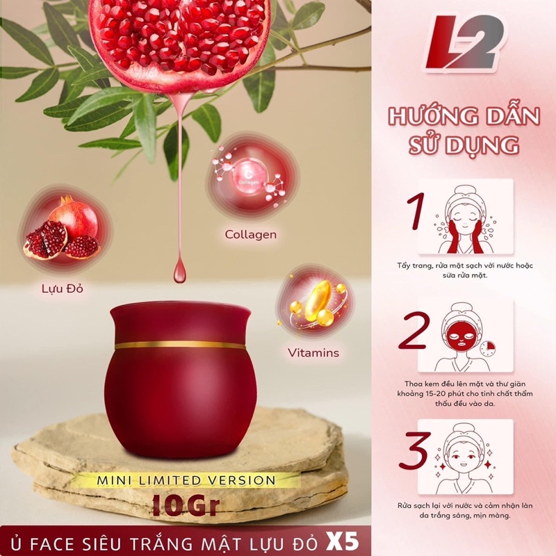 Ủ Trắng FACE Mật Lựu Đỏ X5 L2