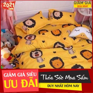 Drap ga trải giường vải mát,MẪU SƯ TỬ VÀNG