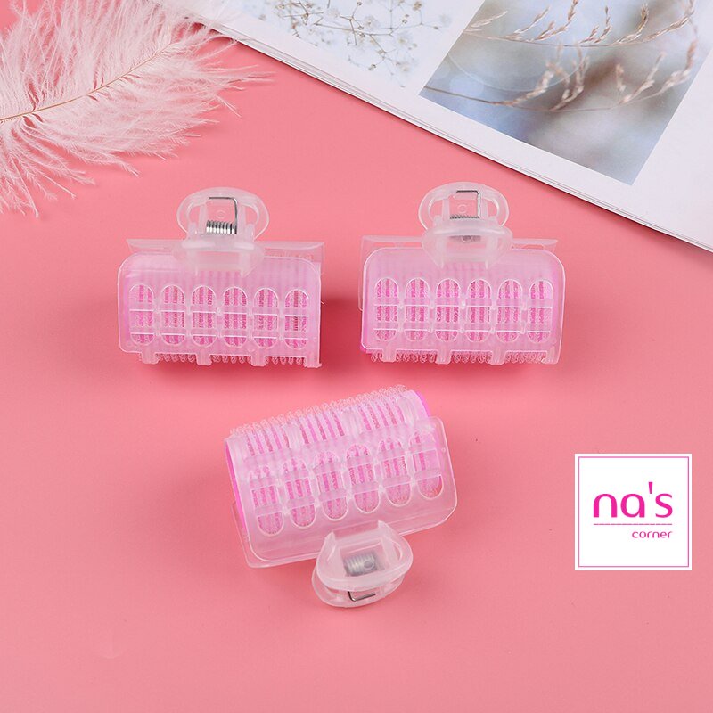 Bộ 3 lô quấn tóc tự dính kèm kẹp giữ cố định tiện dụng cuốn tóc cụp tóc xoăn mái phồng mái 2.5cm 3cm