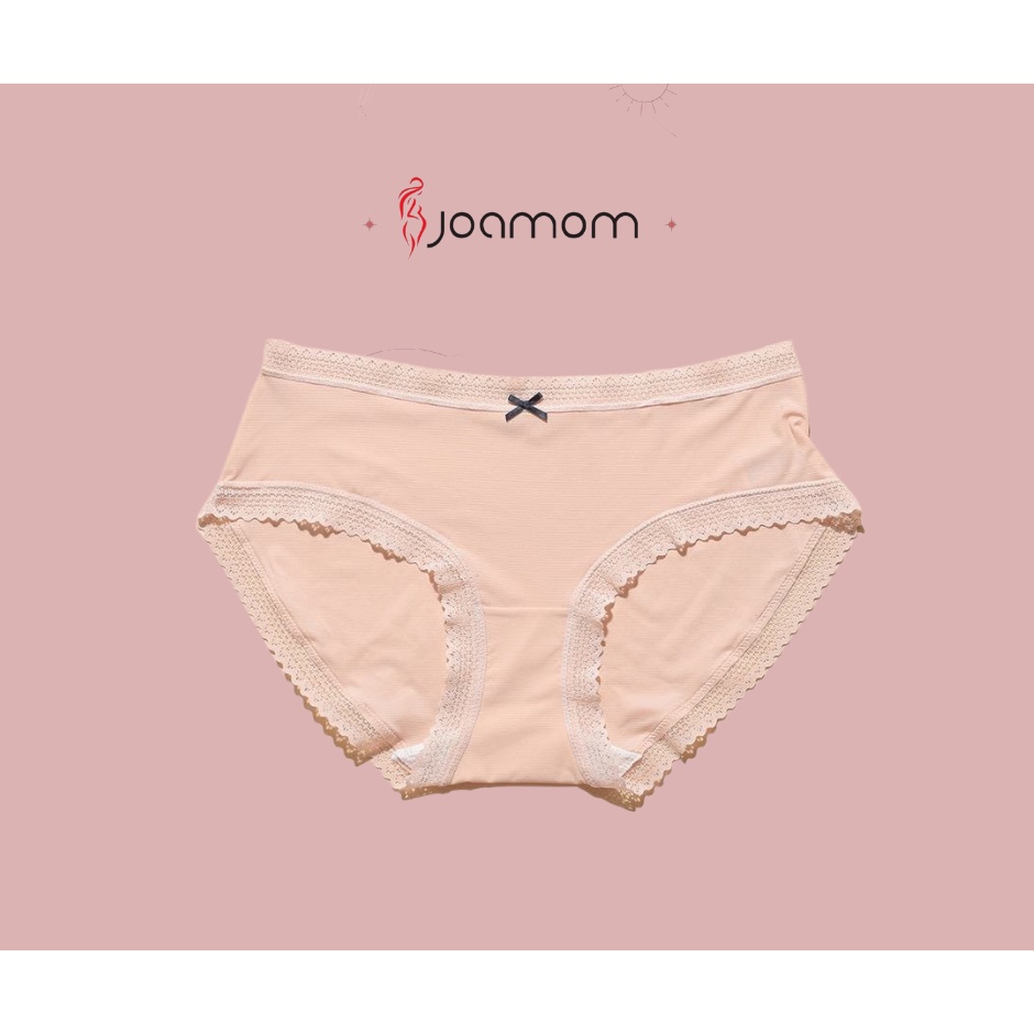 Quần lót bầu nữ thun lạnh nghìn lỗ thông hơi trơn viền ren thoáng mát Joamom