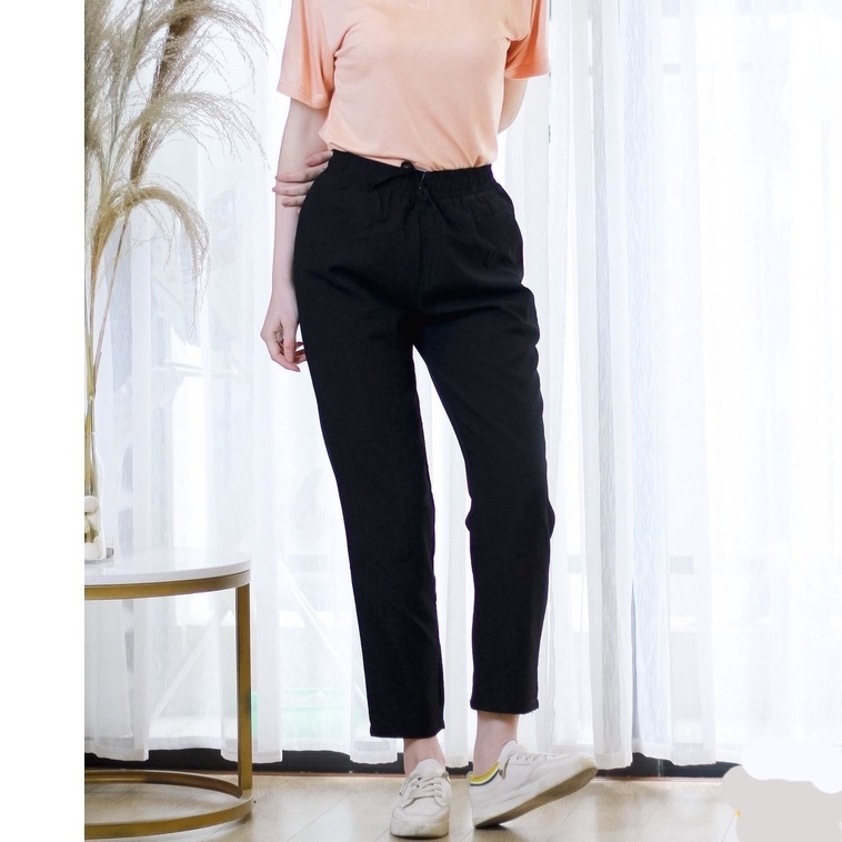 Quần đũi nữ dài baggy cạp chun ZENA cao cấp thoáng mát Q140