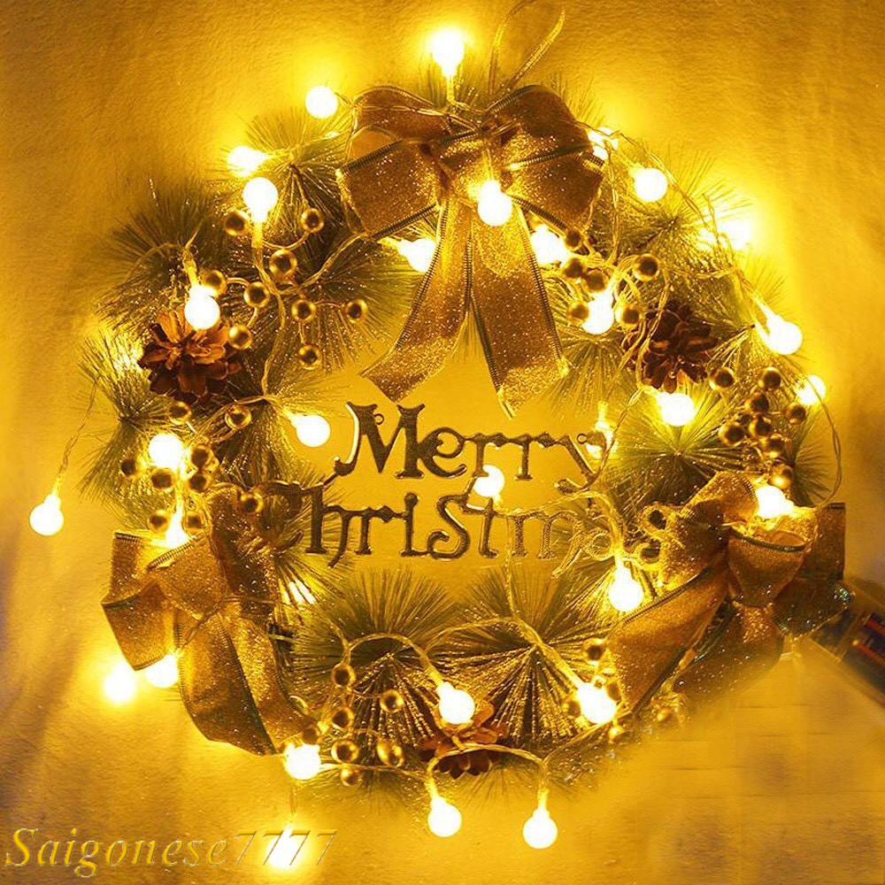 Dây Đèn Led Xài Pin AA Tiện Lợi Đèn Bóng Tròn Cherry Ball Trang Trí Tiệc Noel Lễ Tết Decor Camping Phòng Ngủ