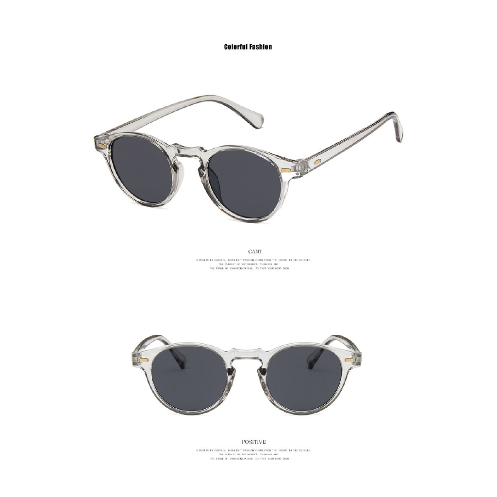 Kính râm gọng tròn nhỏ phong cách phương Tây cổ điển dành cho nam và nữ