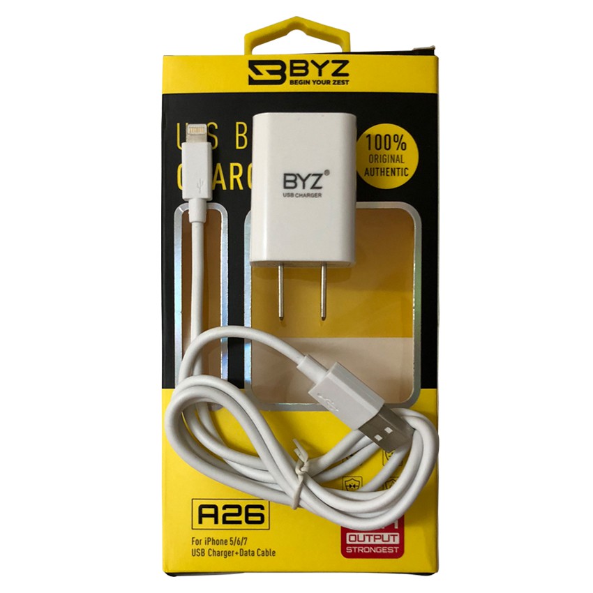 Bộ sạc BYZ 1.2A ip5/6/7 A26