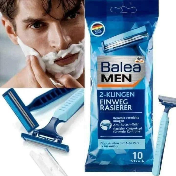 Dao cạo Balea dùng 1 lần, set gồm 10 cái, có 2 mẫu dành cho nam và nữ